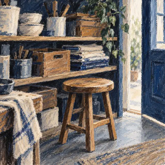 Illustration of established small businesses equipment and workspace